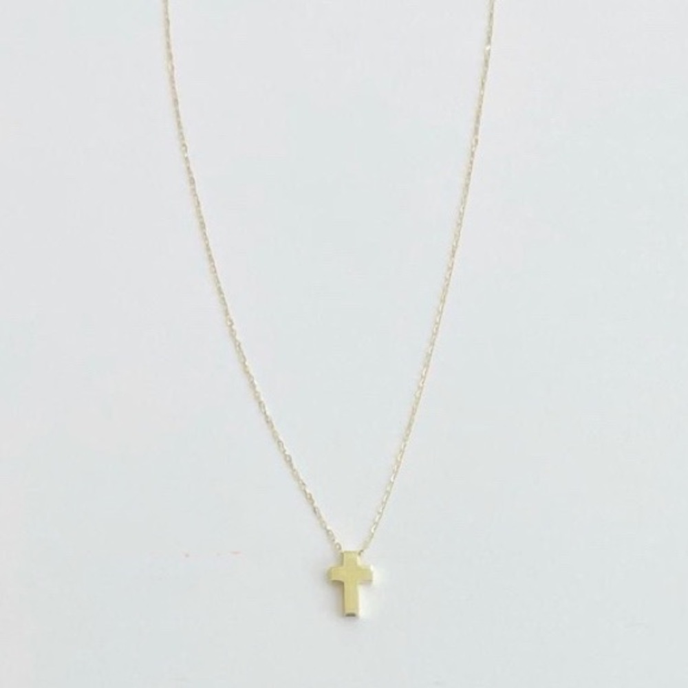 Gold Cross Necklace 14K